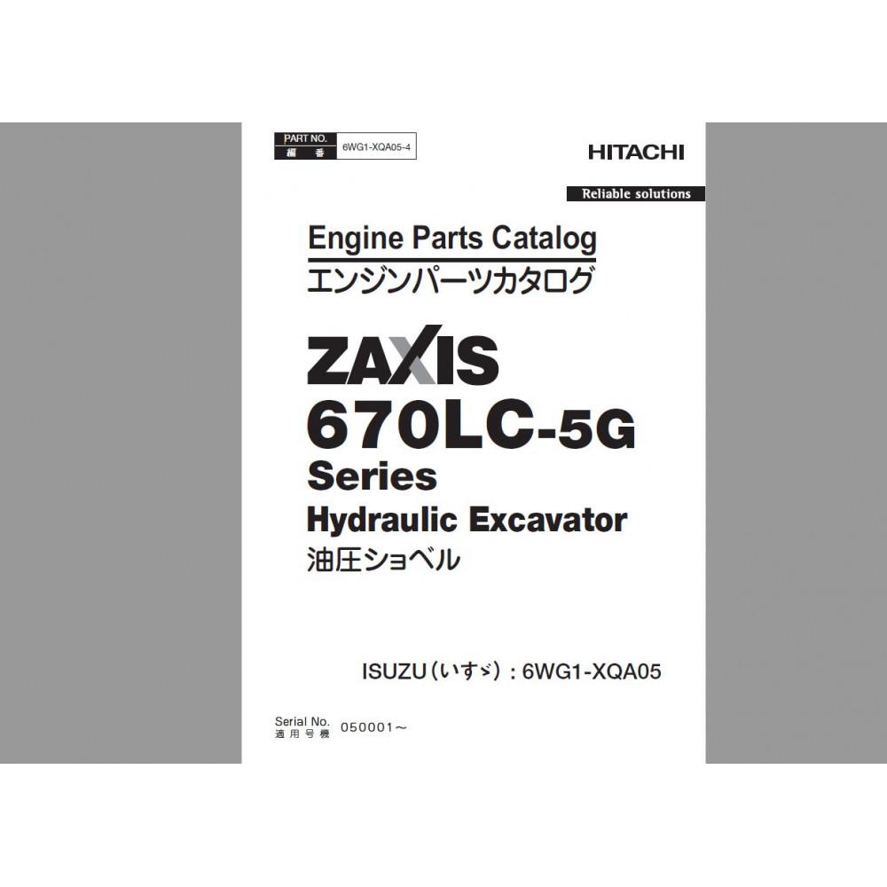 Hitachi ZX-5A ZX-5B ZX-5G Excavator Service Manuals PDF